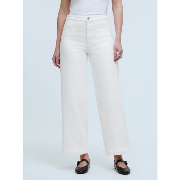 Madewell Denim - Madewell The Curvy Emmett Wide Leg Jean Tile White: Welt Pocket Edition 32 NEW